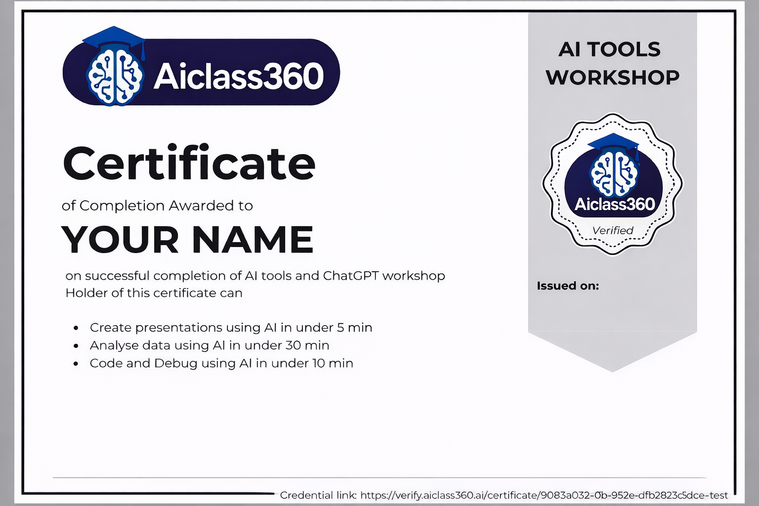 Workshop Certification